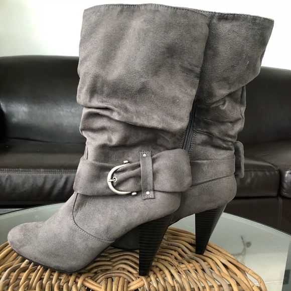Apt. 9 Shoes - High Heeled Gray Boots by Apt. 8